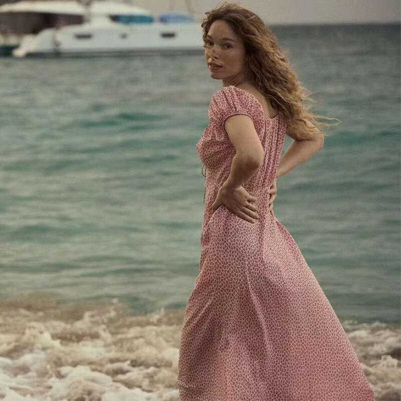 Promdress Wedding Guest Dress for Women Dresses for Woman Party 765 Summer New 2025 French Country Style Short Sleeve Gentle Small Floral Sweet Girl L