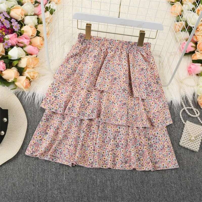 Chiffon Womens Skirt Plaid Silk Pleat Satin Skirts for Woman Pleated Y2k Casual A Line Luxury Harajuku Vintage New In V Clothes