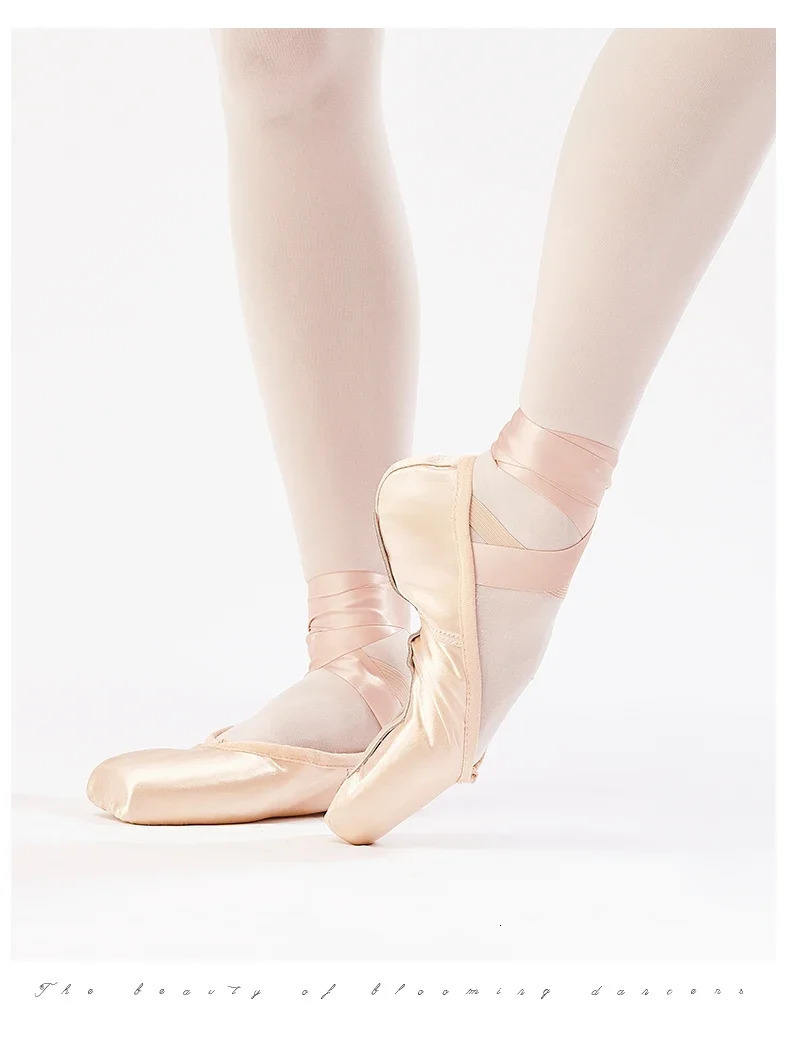Girls Ballerina Ballet Pointe Shoes Pink Red Women Satin Canvas Ballet Shoes For Dancing 250613