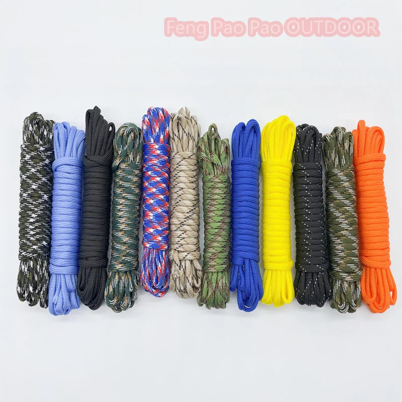 550 4mm 7 Bracket Core Parachute Rope for Survival Lanyard Camping Rock Climbing Hiking Clothesline 250611
