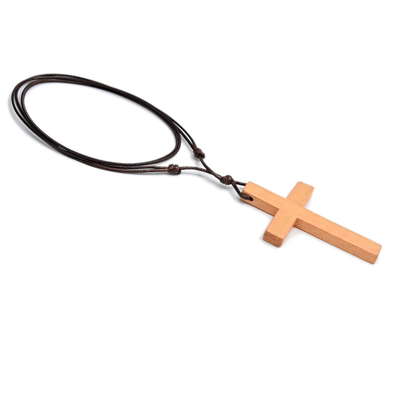Various Styles Catholic Cross Necklace Jesus Christ Pendant Choker Retro Jewelry Style Natural Wood Necklace Wholesale Amulet 250616
