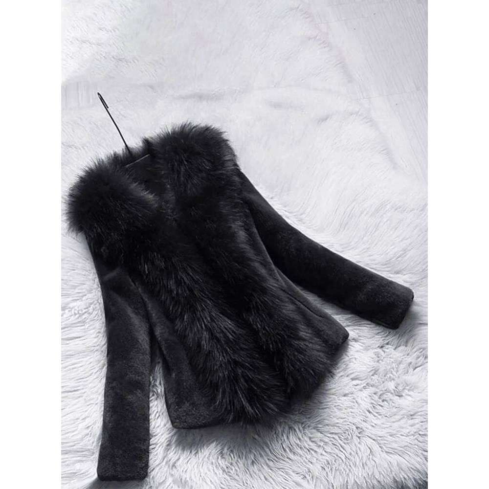 Solid Faux Coats Women Loose Single Breasted Imitation Fox Fur Fashion Female Over Coat 2024 Autumn Winter Thick Warm Jacket