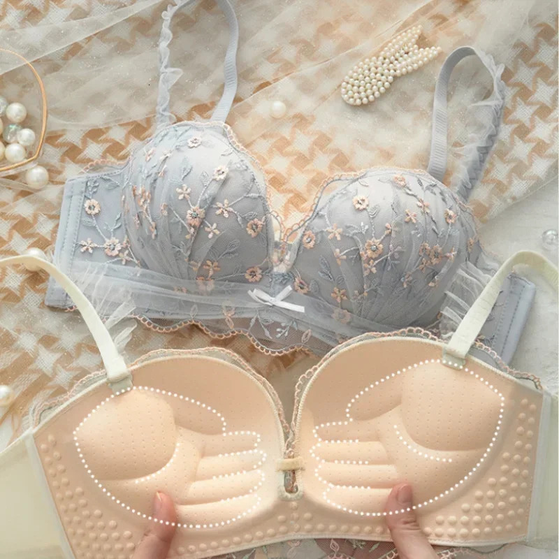 Small Breasts Gathered Womens Underwear Flat Chest Collection Side Breast Anti-sagging No Steel Ring Embossed Womens Bra 250617