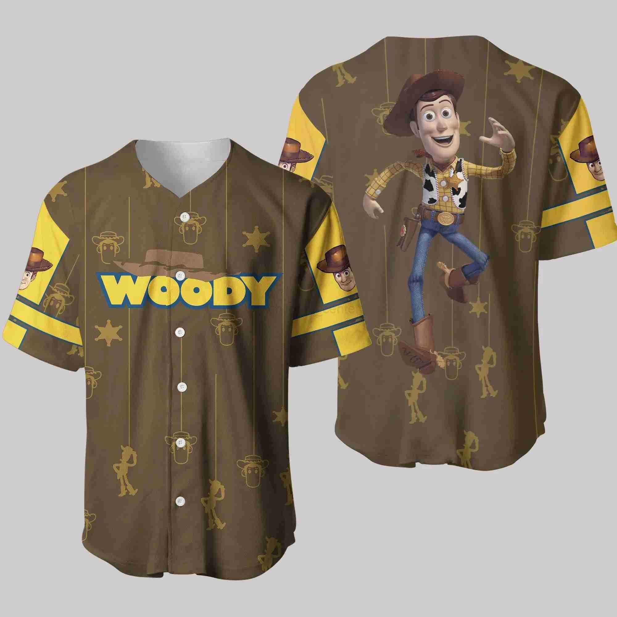 Disney Toy Story Buzz Lightyear Baseball Uniform Mens And Womens Short-Sleeved Button-Down Shirt Disney Baseball Uniform Casual Sport W250617