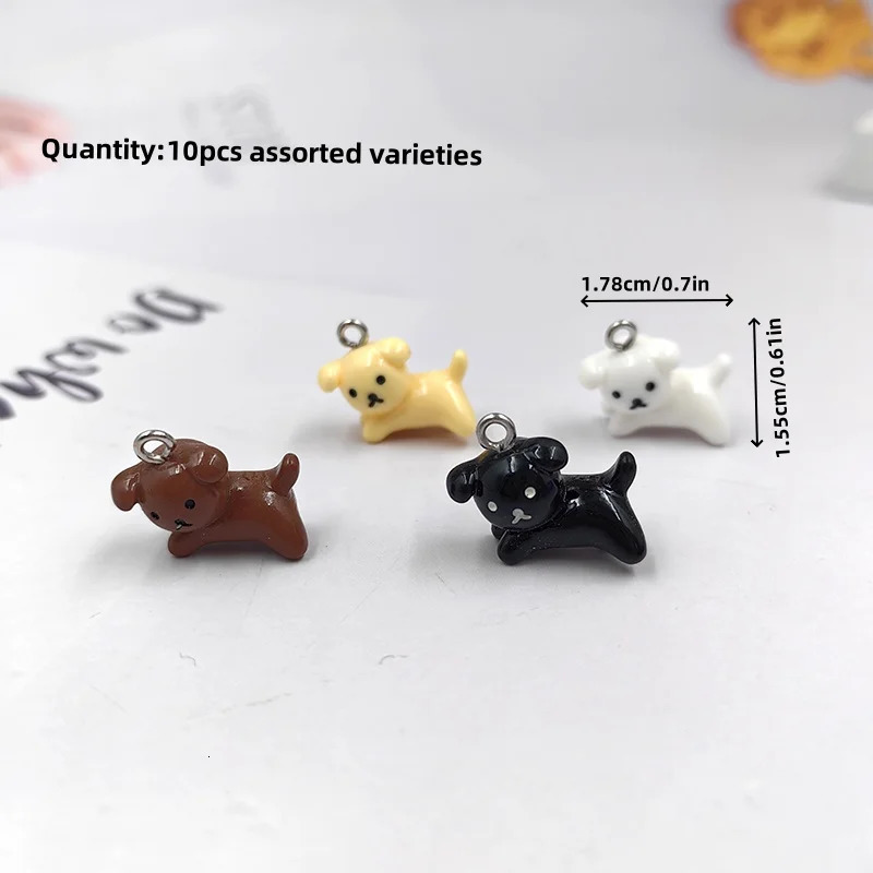 10pcs Fashion Small Puppy Dog Charms Floating Little Animals Pendant Flatback for Keychain DIY Jewelry Making Findings C313 250609
