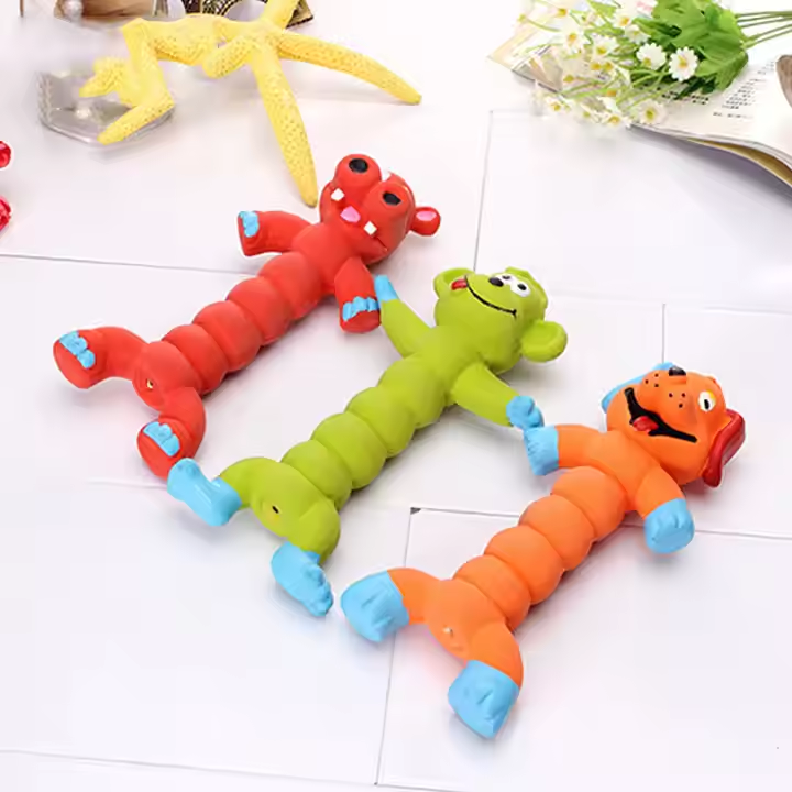 Teeth Cleaning Dog Chewing Toys Wholesale Funny Animal Shape Cat Toy Molar Made of Latex Material Can Sound for Playing 3pcs/Pack