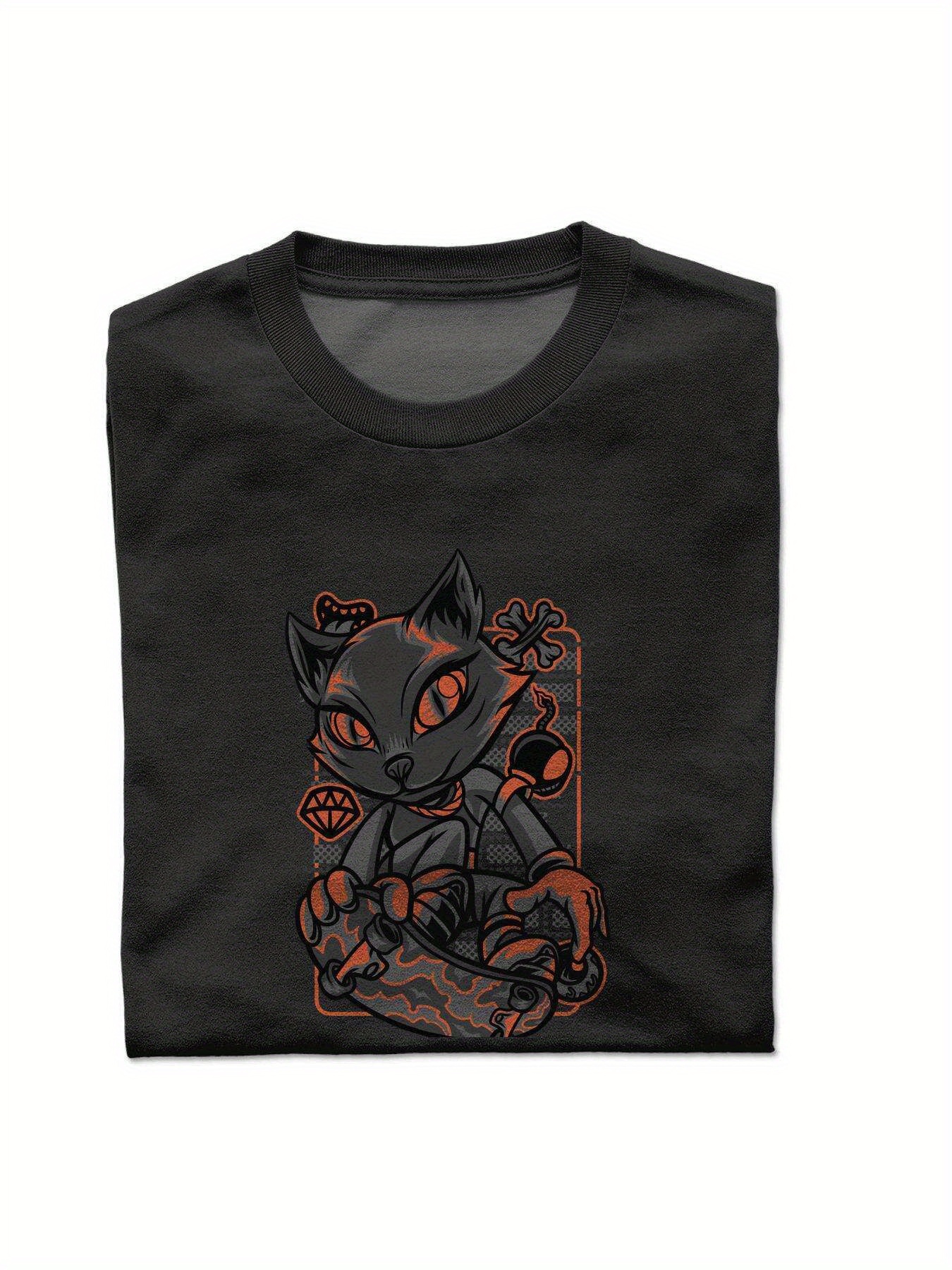 Dongdumaoyi Graphics Round Collar Adult Cotton S-3Xl 180G T Shirts Tiger Short Sleeve Men White Black 7a07