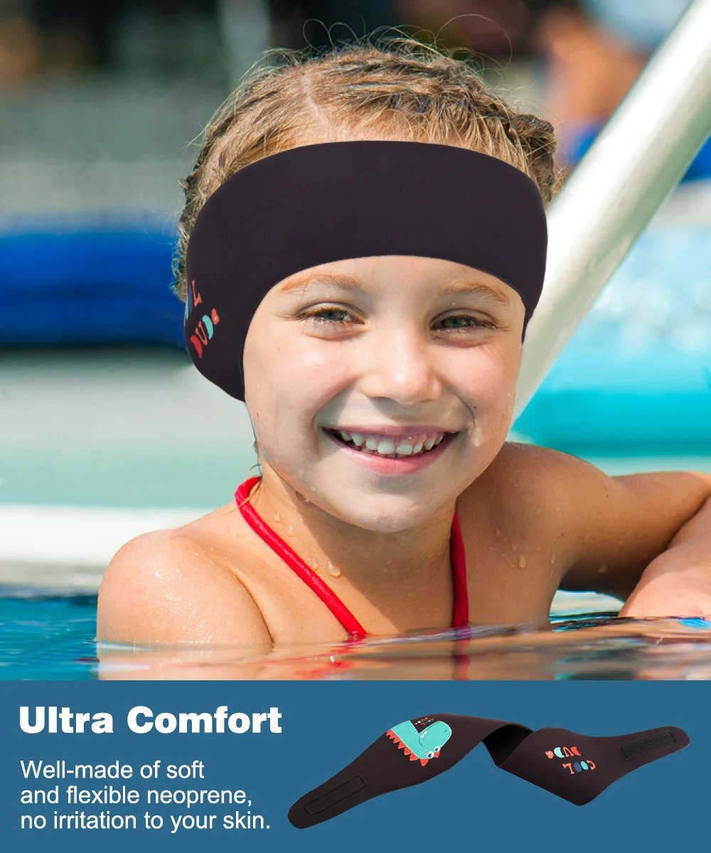 MoKo Swimming Headband for Kids Adults Children Neoprene Cute Swimmers Waterproof Ear Hair Band for Men Women 250617