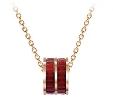 Trendy Titanium Steel Light Double Row Ice Crystal Waist Necklace Ins Female Niche High-end Clavicle Chain