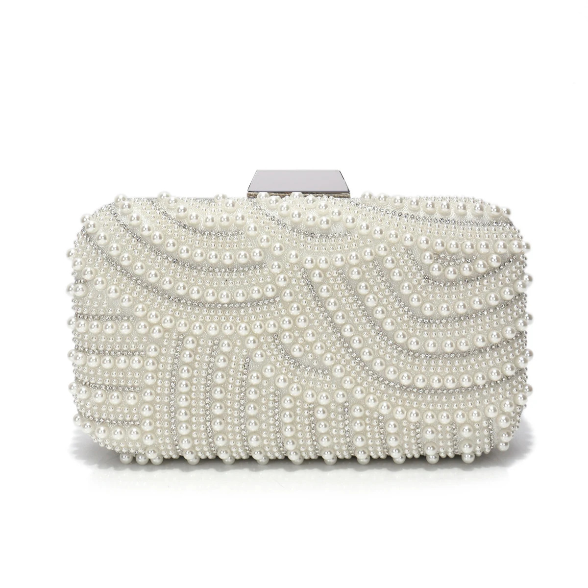 Beading Women Evening Bags Hollow Out Pearl Rhinestone Flap Design Handbags Party Lady Shoulder Chain Purse 250614