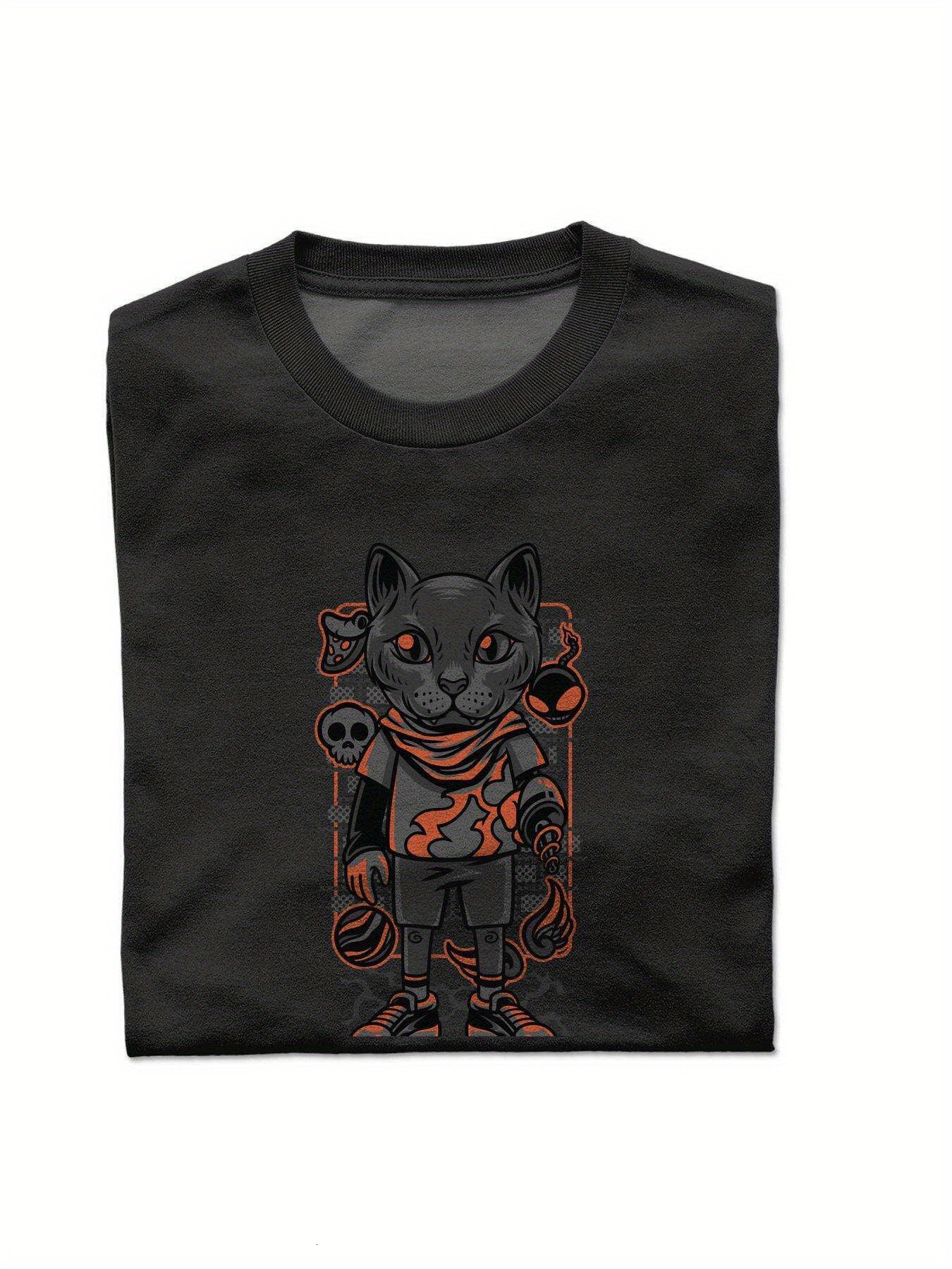 Dongdumaoyi Round Collar Black T Shirts Men Tiger Graphics Cotton White Adult S-3Xl Short Sleeve 180G 33c0
