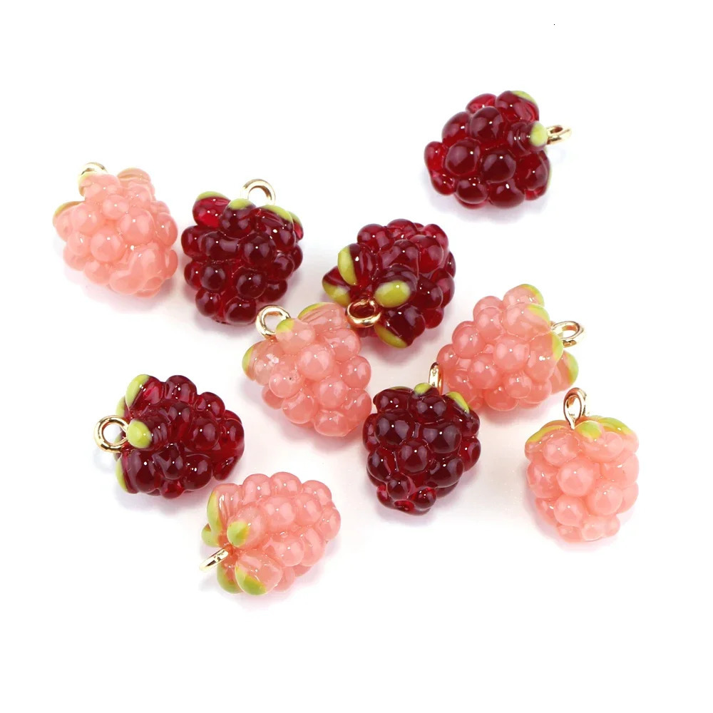 4pcs/lot 3D Raspberry Grapes Resin Fruits Charms for Earrings Keychain Bracelet DIY Decoration Jewelry Making Supplies Findings 250609
