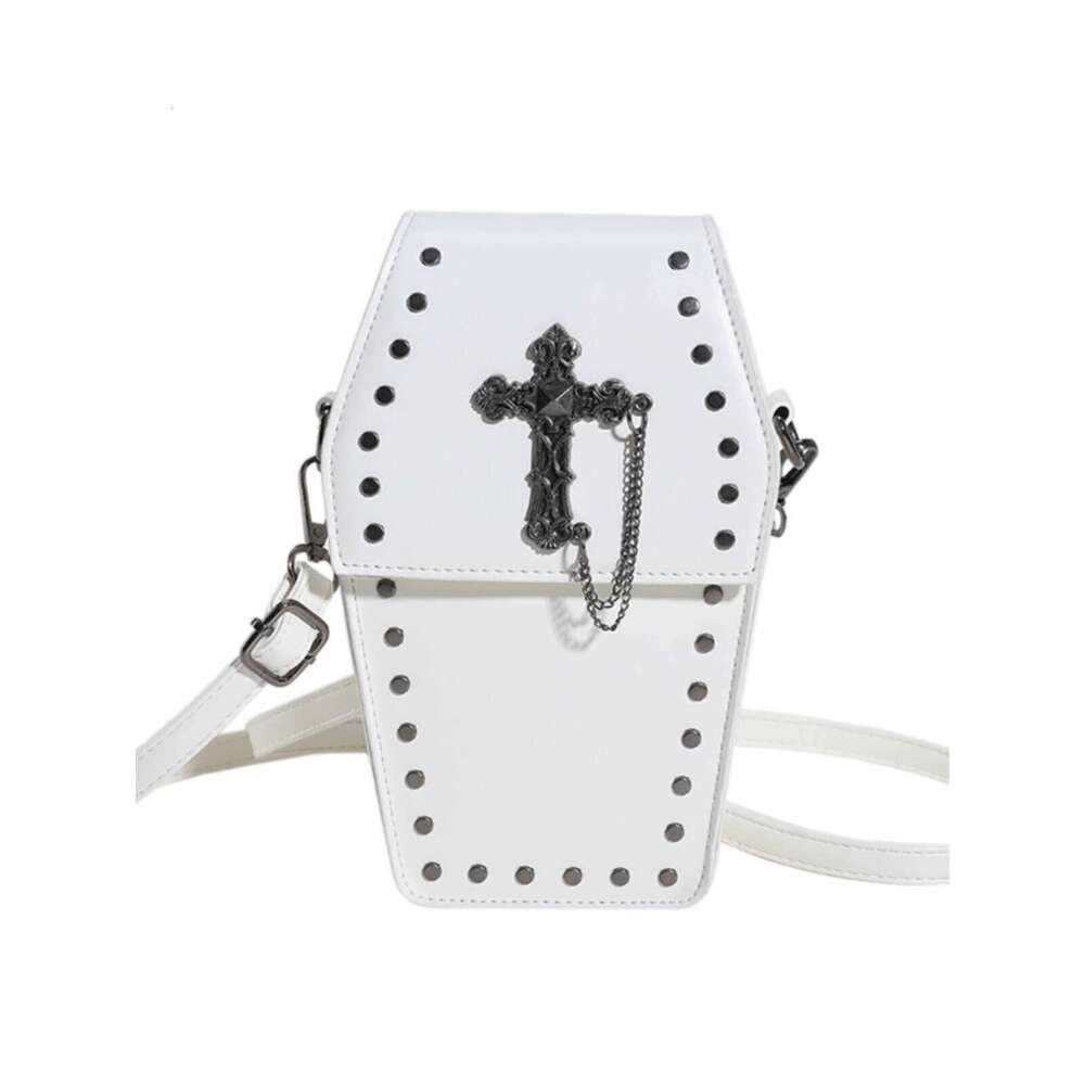 Dark Gothic Style Cross Skull Shoulder Niche Hot Girl Motorcycle Fashion Rivet Women s Crossbody Phone Bag