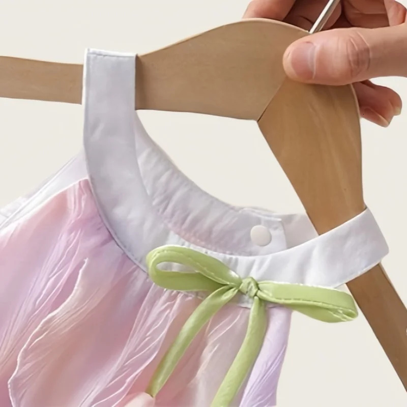Adorable Baby Girls Tulip Decor Inspired Iridescent Halter Sling Princess Romper Dress Soft and Soft for 0 - 2 Y girls dress 250617