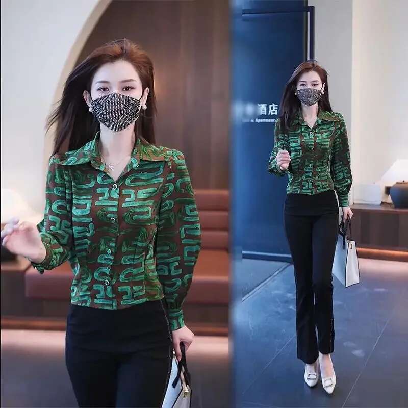 Full Long Sleeve Chiffon Shirts Blouses For Women Summer Luxury Designer Woman Top Clothing Sales Premium Promotion Tall