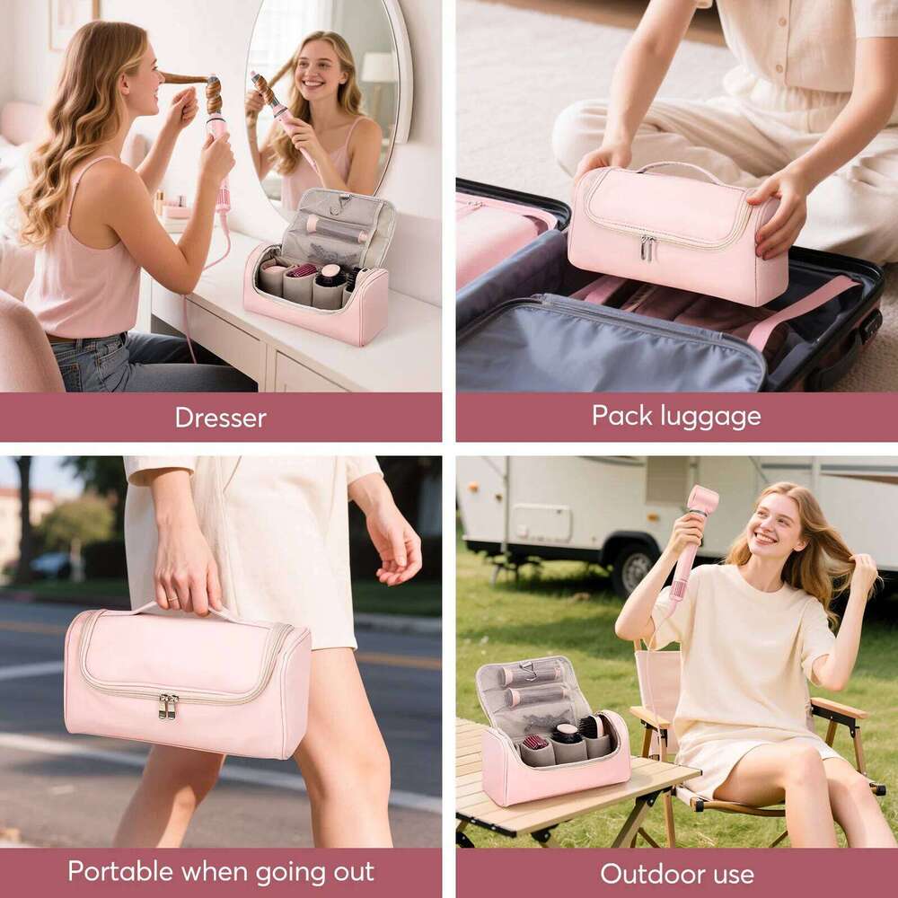 5 In 1 Dryer, Air Styler With Travel Bag-Frizz-Free Auto Wrap Curler, Straightening For Hair Styling, No Heat Damage
