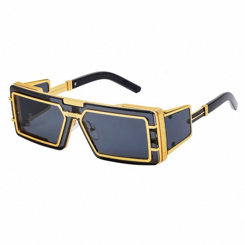 25 New High-End Full Metal Inlaid Frame Cyberpunk Square Fashion Trendy Sunglasses For Men And Women
