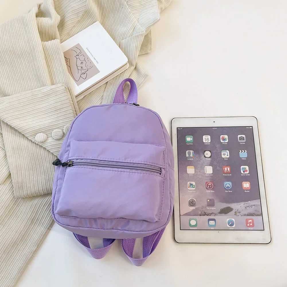 Women Backpack Solid Color Preppy Style Nylon School Travel Mini Rucksack Large Capacity Handbag Z250617
