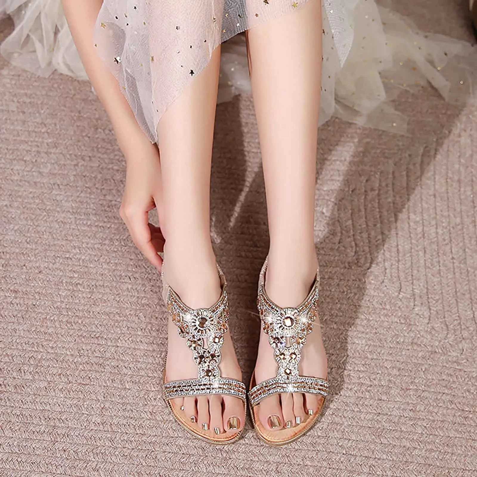 2025 Summer Women Sandals Crystal Decoration high Heel Sandals Peep Toe Back Strap Elastic Band Elegant Fashion comfort Shoes Z250617