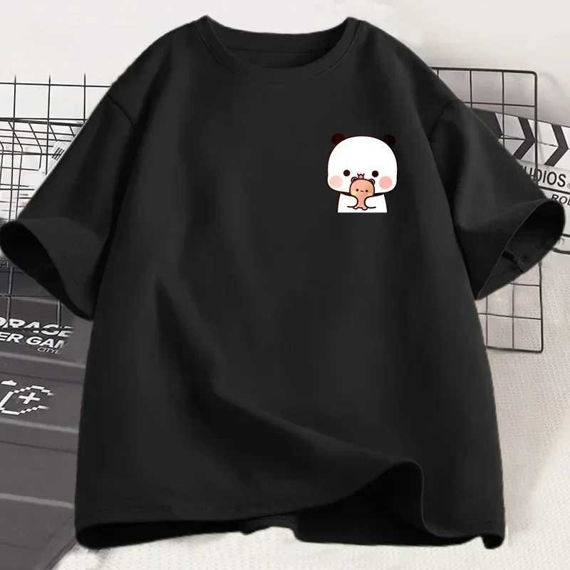 Panda Bear Bubu Dudu and Their Babies T Shirt Fashion Funny Couple T-shirt Women Fashion Casual Short Sleeve Tees Clothing T250617