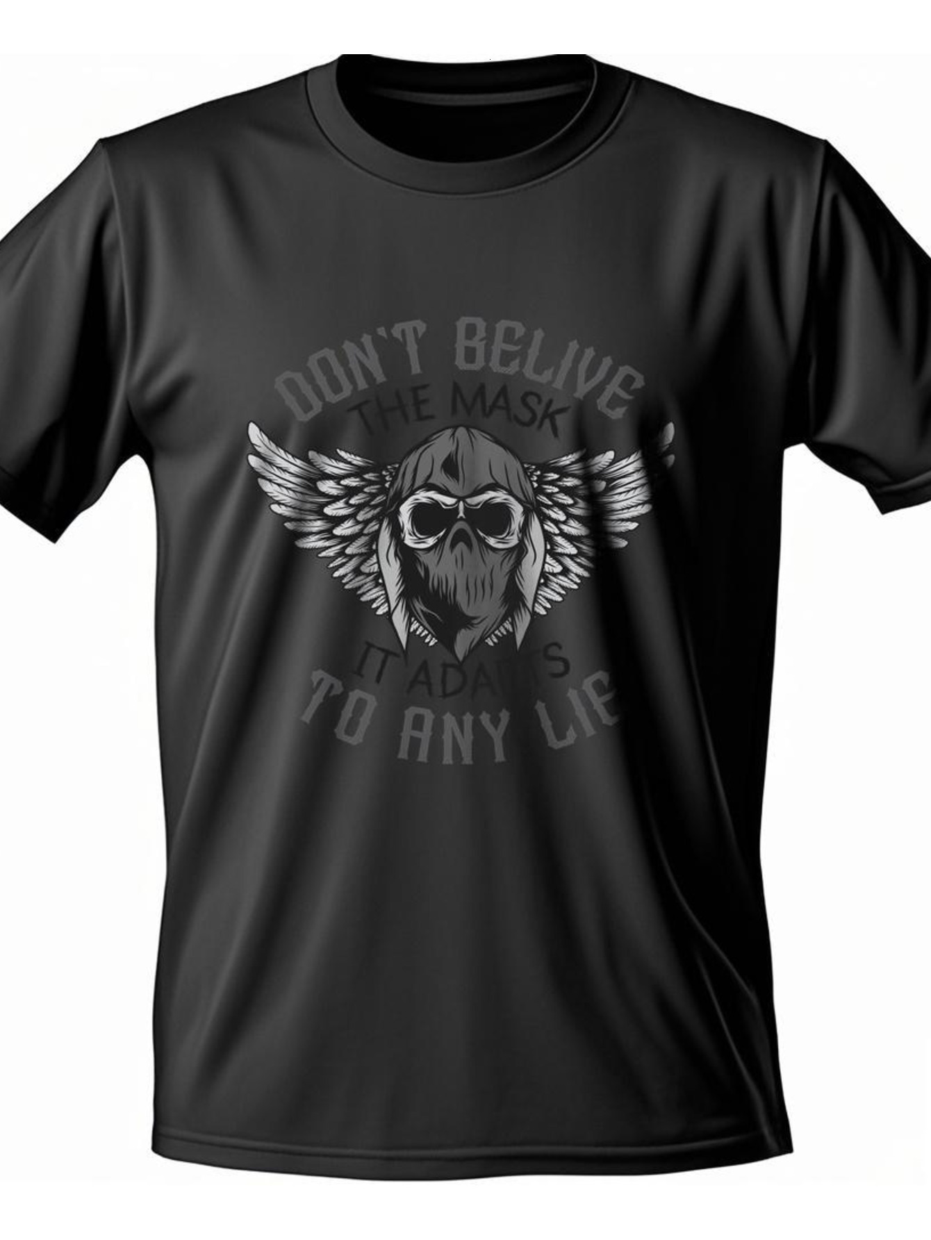 Dongdumaoyi 180G Text Round Collar White T Shirts S-3Xl Black Cotton Men Short Sleeve Graphics Adult Skull 1855