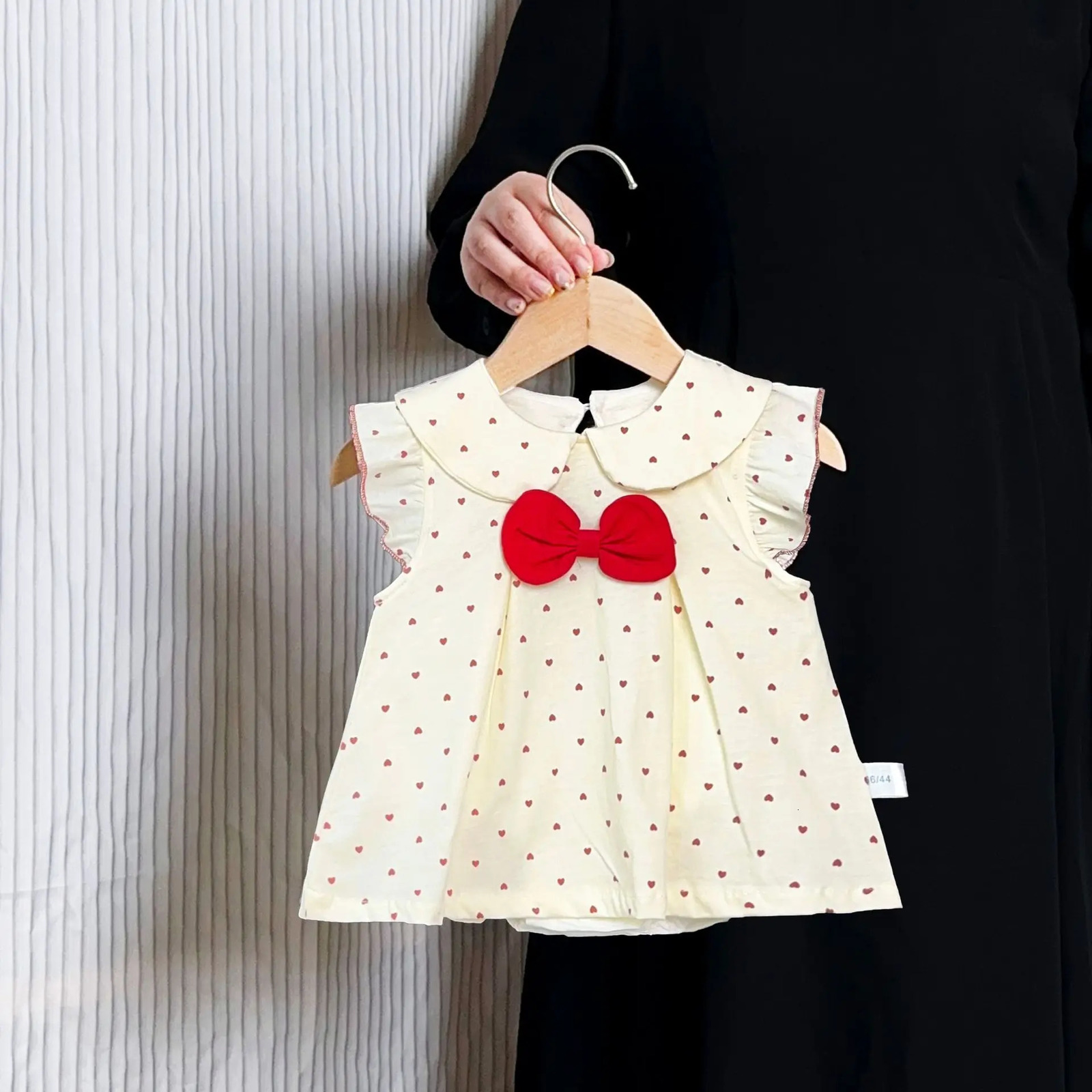 0-2 Y Baby Girls Clothes Toddler Girls Bodysuit Infant Girls Dress One Piece Full of Heart Print Infant Outfit 250617