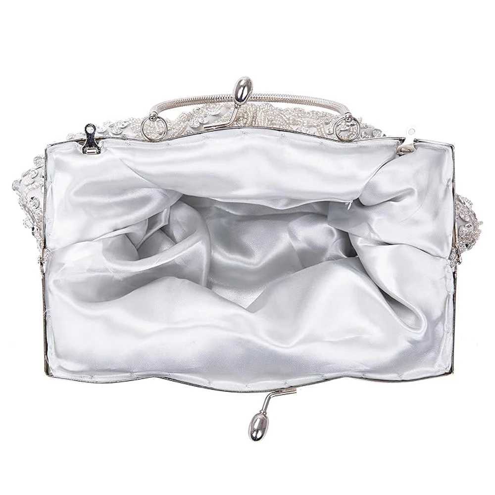 Womens Handbag Floral Designer Evening Bag Beaded Sequin Design Vintage Kissing Lock Satin Purse Bag Wedding Party Clutch Bags Z250617