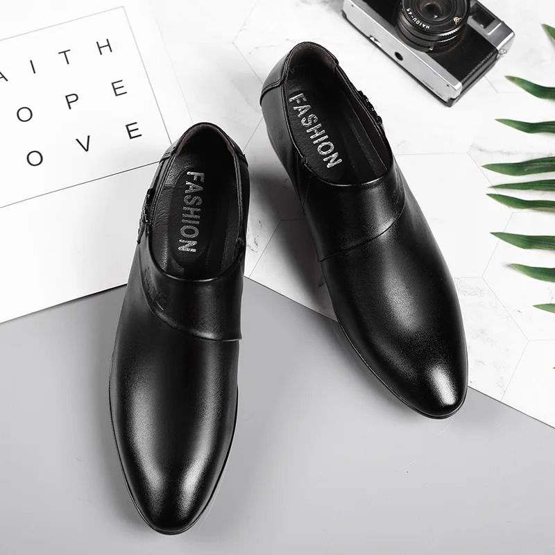 Men PU Leather Shoes Formal Dress for Plus Size Party Wedding Office Work Shoe Slip on Business Casual Oxfords Zapatos 250612
