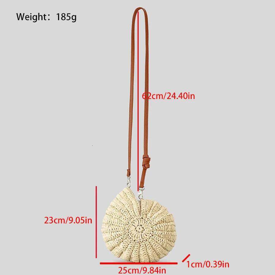 Creative Conch Design Straw Shoulder Bags Funny Paper Woven Crossbody Cute Summer Beach Bag Small Female Purses 2025