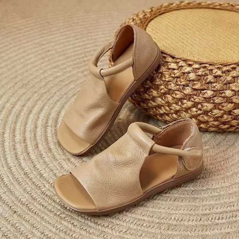 Womens Open-Toe Flat Sandals with Cross Strap Adjustable Ankle Strap - Summer Casual Lightweight Walking Shoes for Women Min Z250617