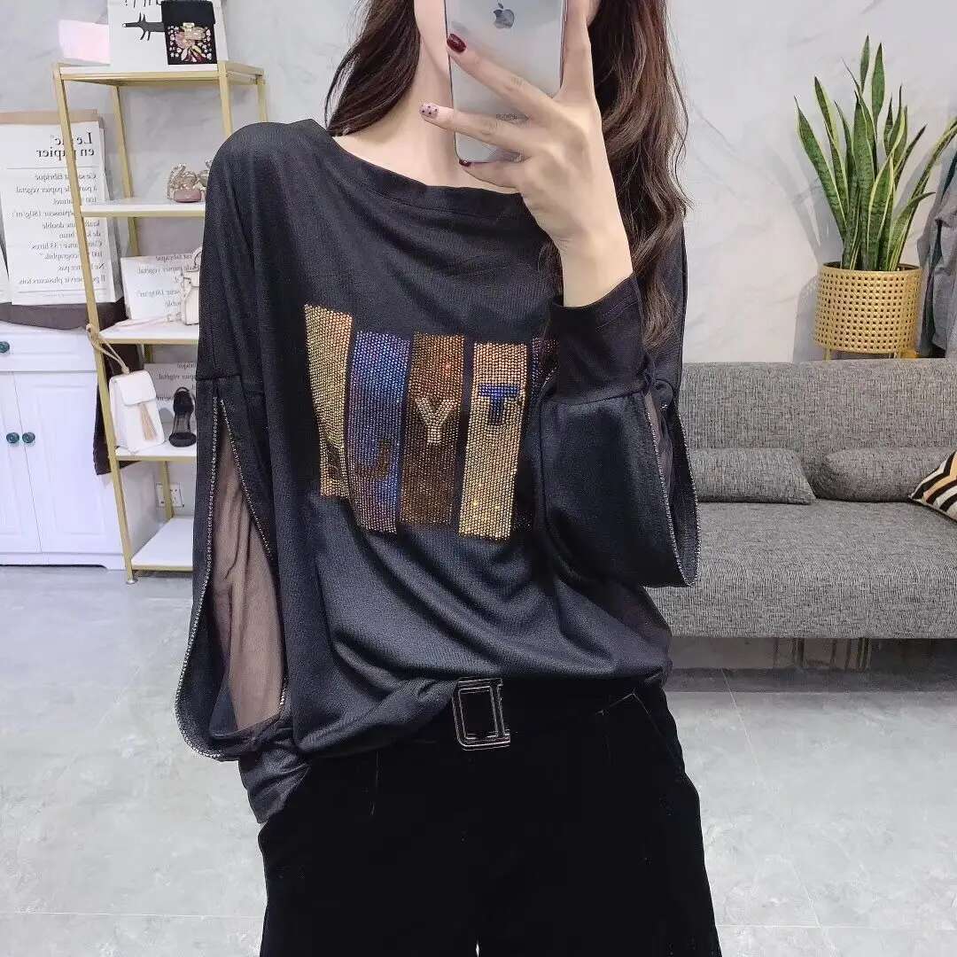 Clothes Graphic Tshirts 2025 Mesh Womens T Shirts with Print Purple Female Tops Tees Sleeves Wholesale Causal New in Aesthetic
