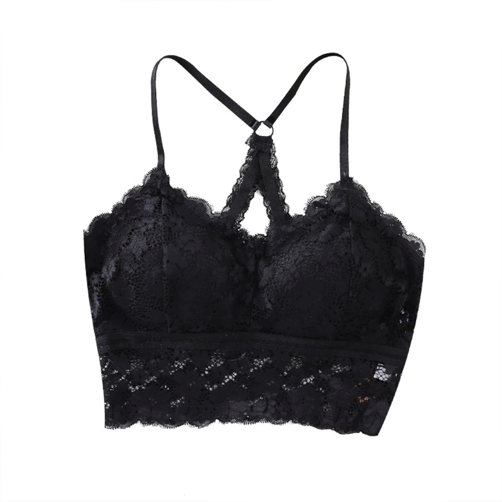 Elegant and Sexy Lace Strapless Bra with Chest Cushion for Women Hollowed Out Wrapped n Plus Size Lingerie 250617