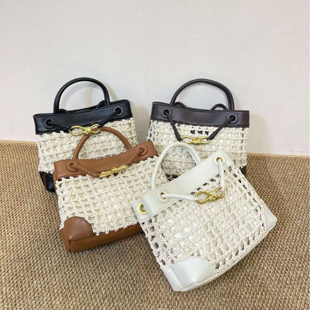 Old Money Style Minimalist Cowhide Andiao Woven Large Capacity Commuter Tote Bowknot Single Shoulder Crossbody Women s Bag