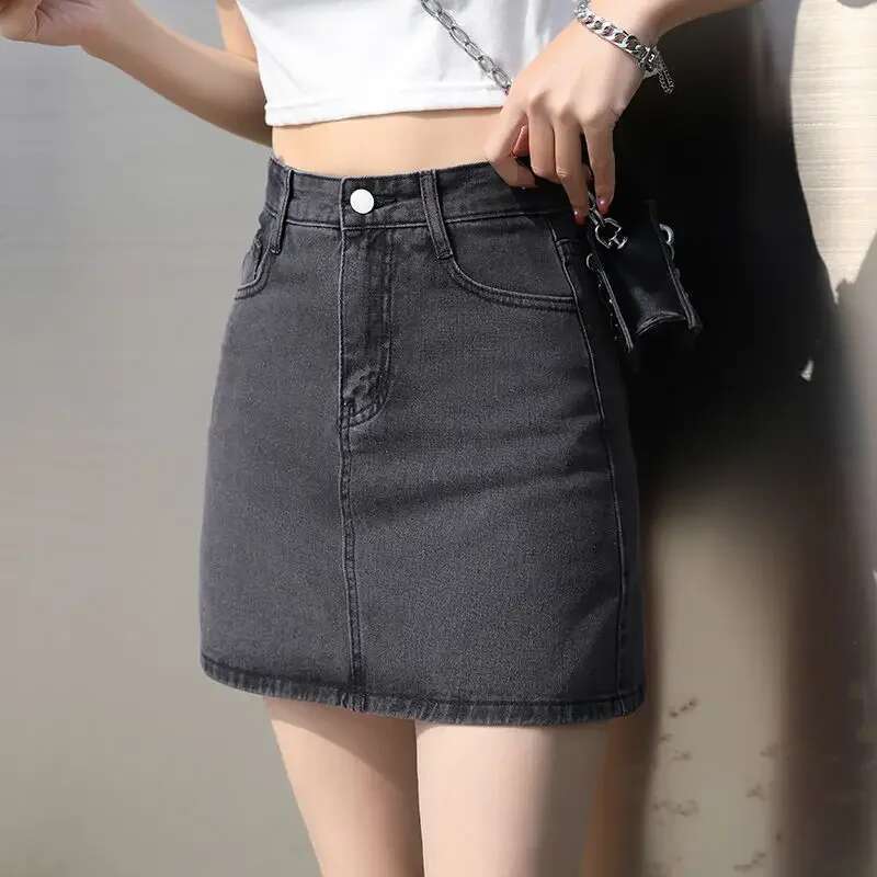 Jeans Skirts for Women Streetwear Chic and Elegant Stylish Vintage Harajuku Y2k Cheap High Waist Wrap Tight Woman Denim Skirt