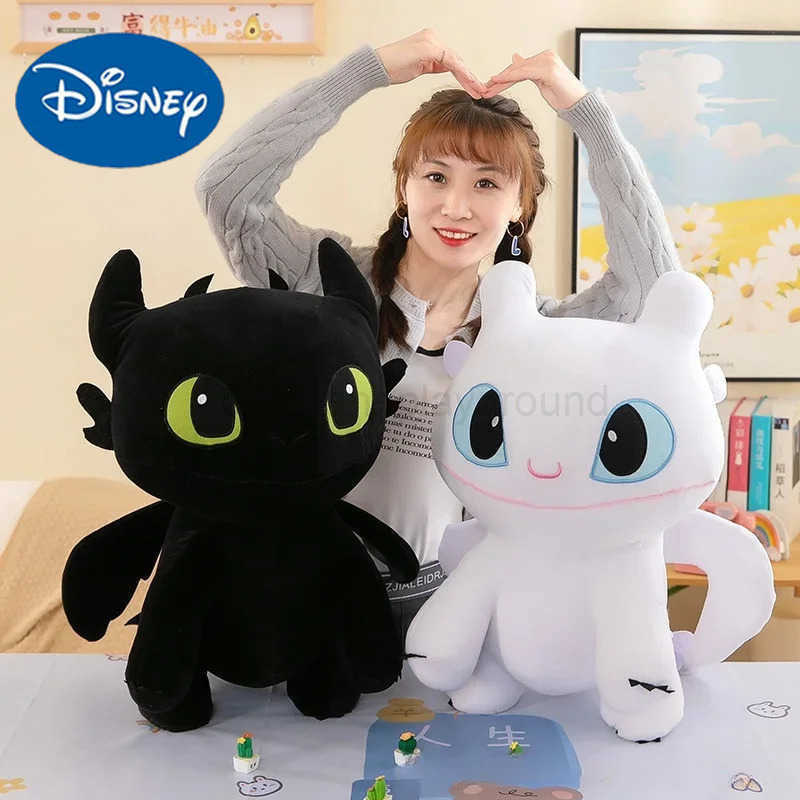 Disney Toothless Dragon Plush Body Pillow Cute Cartoon Stuffed Cushion Soft Kawaii Decorative Body Pillow Sleeping Back Cushion Decor W250617