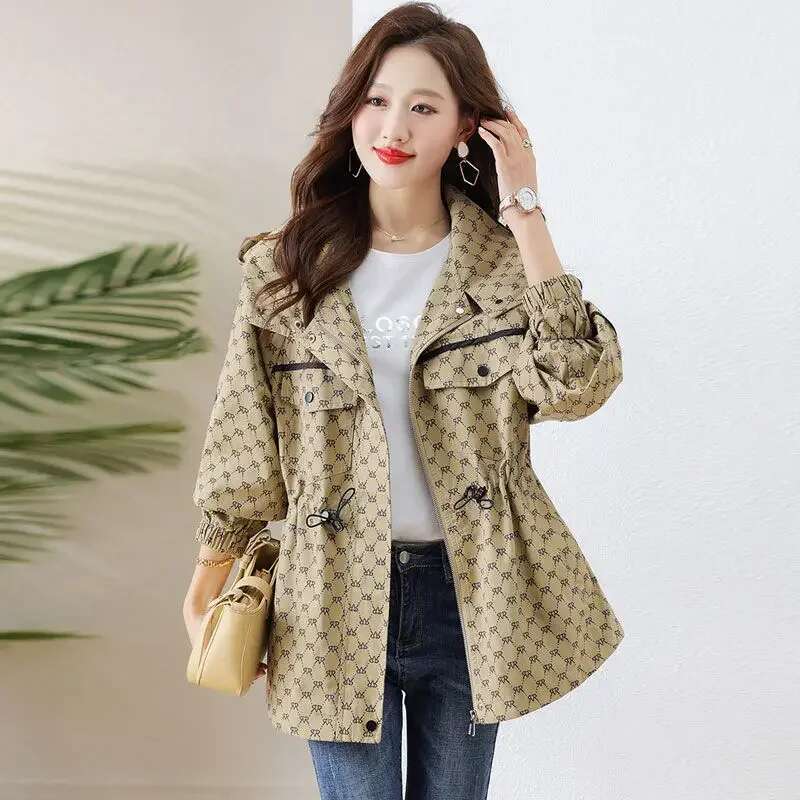 Womens Windbreaker Jackets Spring Autumn Loose Female Coat Sale Cheap Great Long Sleeve Fashion 2025 Luxury Vintage Trend Offer
