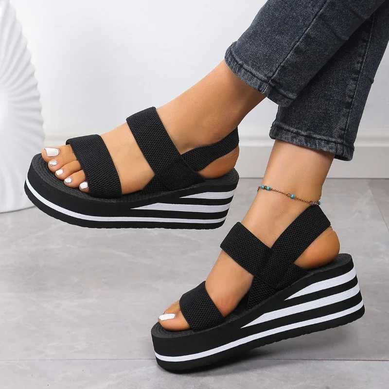 Summer Womens Sandals Wedge Sandals Platform Casual Sandals Ankle Strap Slingback Sandal Solid Color Lightweight Women Shoes Z250617