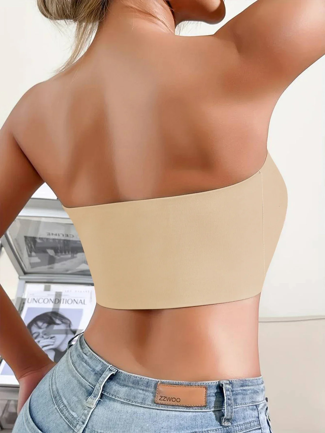 Womens Strapless No Padding Seamless Front Button Bra Comfortable Smooth Underwear 250617