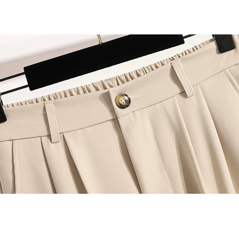 Plus Size Pants Woman 2024 Autumn Winter Arrival High Elastic Waist Suit Pants High Quality Korean Style Straight Trousers 250609