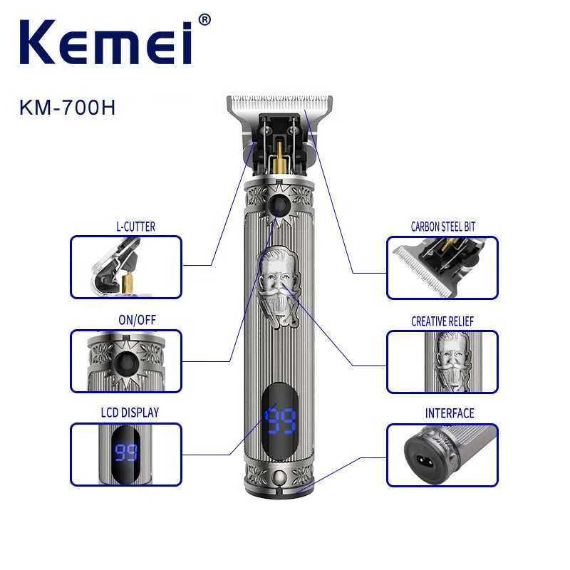 Original Kemei Powerful Metal Housing Professional Hair Trimmer For Men Electric Beard Trimmer Clipper Hair Barber Cordless Set R250926