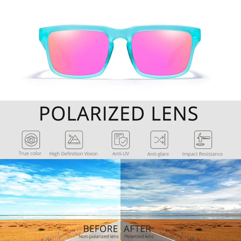 2025 Kdeam Polarized Sunglasses for Men Women Fashion Unisex Trendy Outdoor Eyewear For Couple Mirror red lens 250616