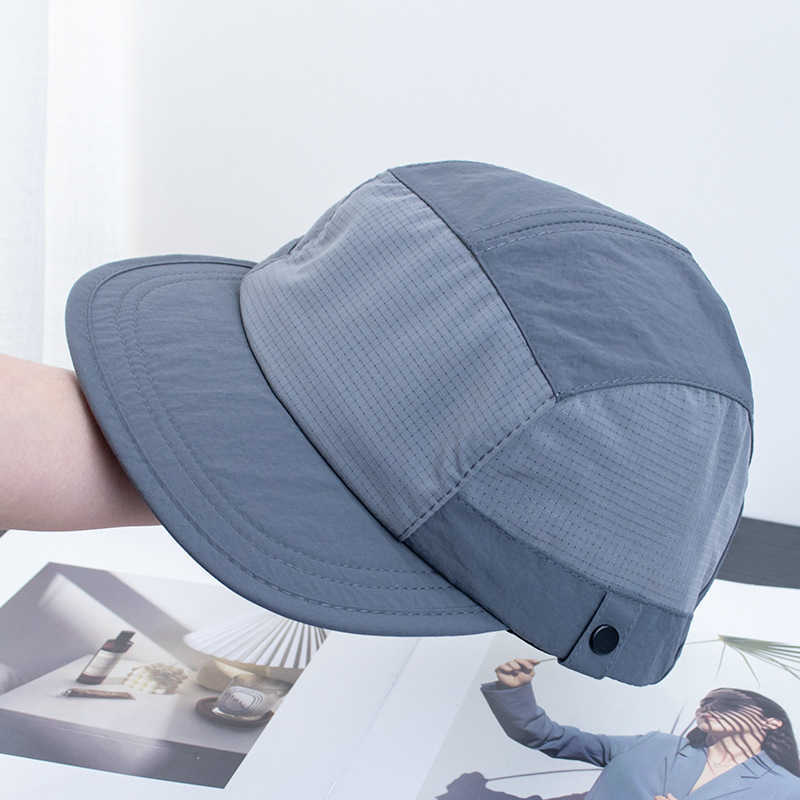 Lightweight Breathable Quick-Dry Patchwork Baseball Cap for Women, Quick-Dry Outdoor Casual Five-Piece Design Sun Hat with Flat Brim 250615