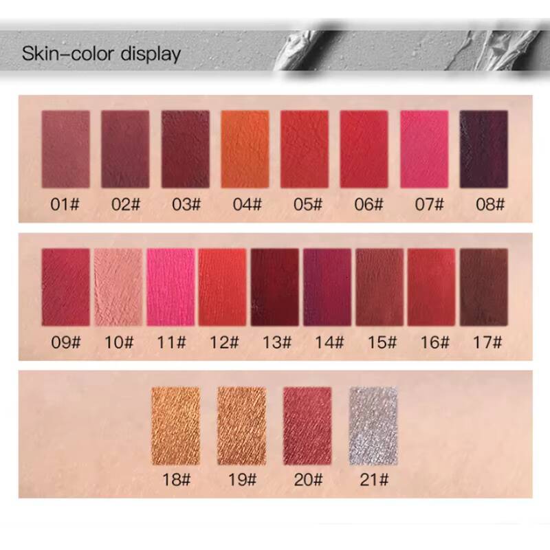 Pudaier Makeup Sexy Matte Long Lasting Lipgloss Liquid Lip Cream Waterproof And Non Stick Cup 21 Colors Lipstick happy