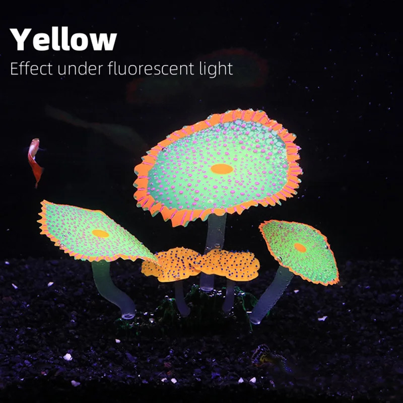 Soft Silica Gel Coral Aquarium Decorations Glow in The DarkGlowing Coral Ornaments for Fish Tank Decorations 250613