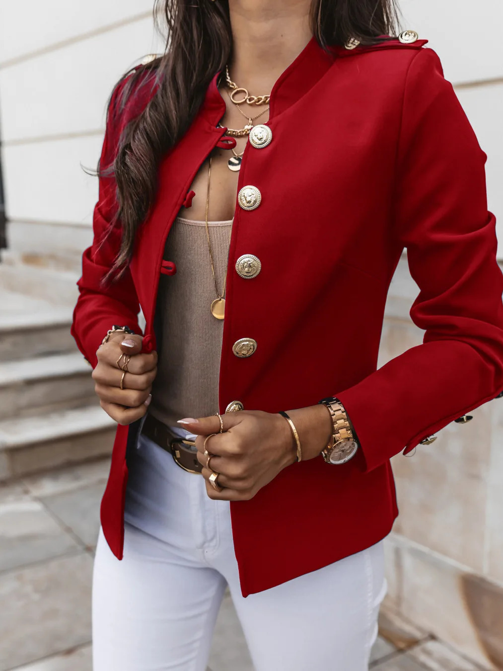 Casual O-neck Long Sleeve Jacket Outerwear Office Lady Spring Autumn Fashion Elegant Solid Blazer Coat For Women Female Top 250616