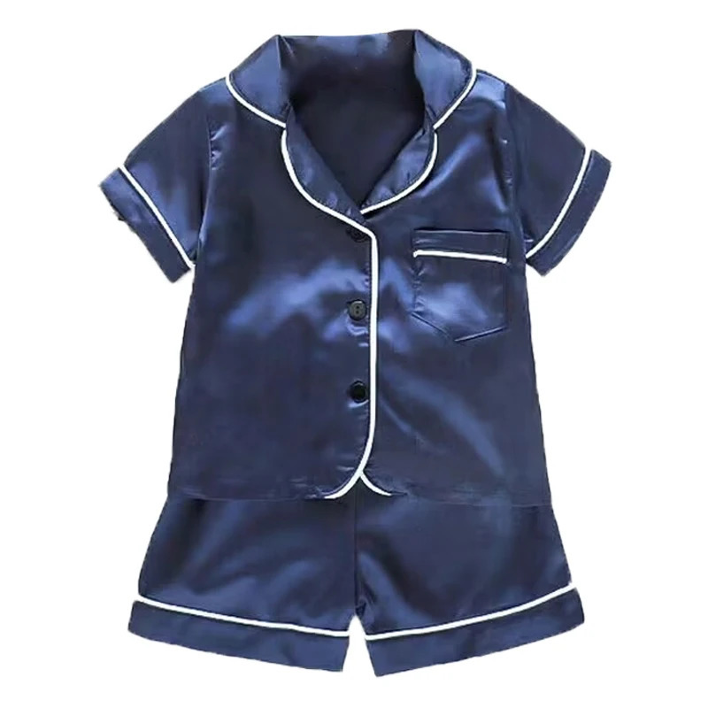 Boys Girls Ice silk satin Cartoon printing Tops Pants Set home Wear Childrens pajamas set Baby suit Kids Clothes Toddler 250617