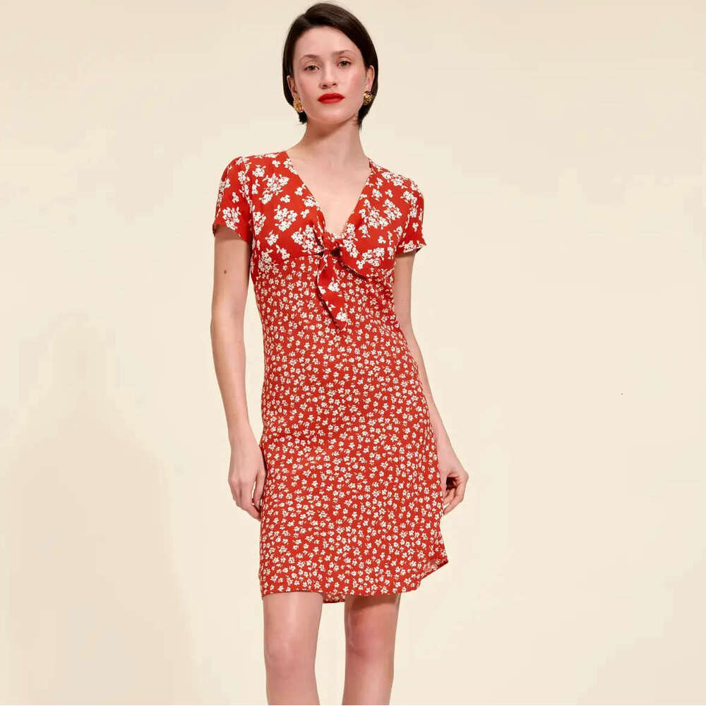 Designer Dresses Plus Size Dresses Vestidos Elegantes Sexy Bodysuit Dress N Summer 2025 Printed V-neck Rayon Slim Fit Short Sleeve Dress French Patchw