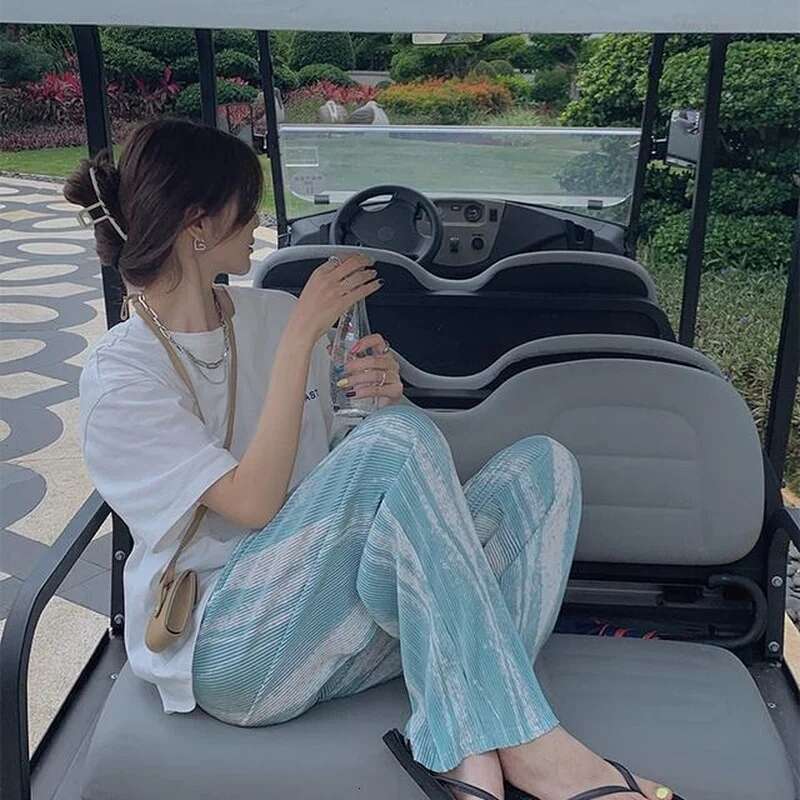 Trousers For Women Fluid Womens Pants Long Clothing High Waist Elastic Wide Leg Nylon With Stylish Casual Outfits Slacks