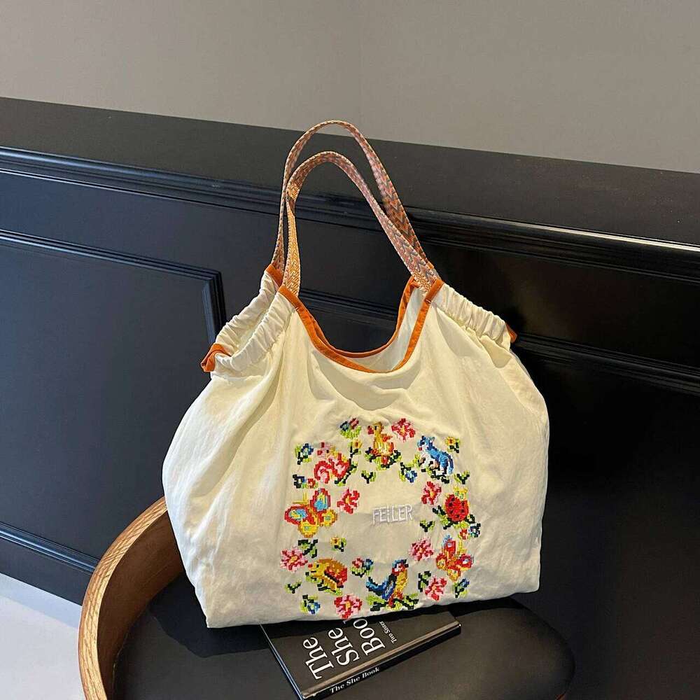 Sweet Floral Cloth Shoulder Bags Women Large Capacity Waterproof Oxford Casual Totes Lazy Style Leisure Flower Handbags For Girl