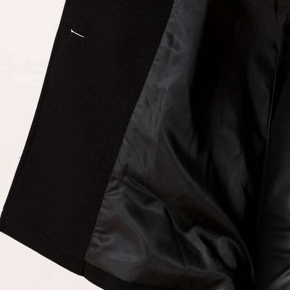 TWOTWINSTYLE Solid Patchwork Pocket Coats For Women Stand Collar Cloak Sleeve Spliced Double Breasted Temperament Coat Female